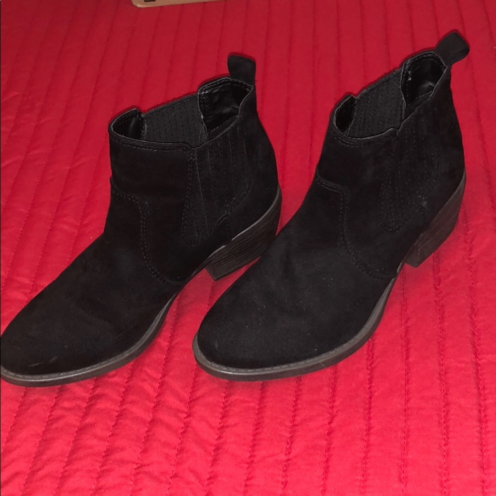 Black suede booties